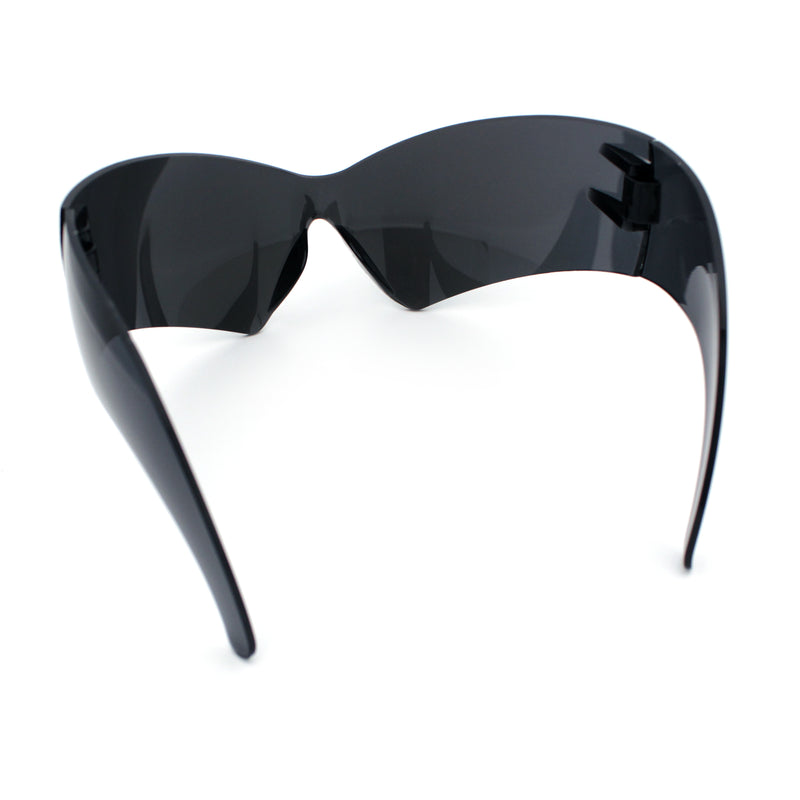 XL Oversized Rimless Shield Futuristic Wrap 80s Funky Robotic Sunglasses