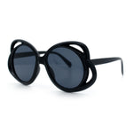 Womens Scribble Petal Rim Plastic Round Cute Feminine Sunglasses