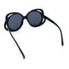 Womens Scribble Petal Rim Plastic Round Cute Feminine Sunglasses