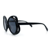 Womens Scribble Petal Rim Plastic Round Cute Feminine Sunglasses