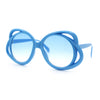 Womens Scribble Petal Rim Plastic Round Cute Feminine Sunglasses