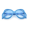 Womens Scribble Petal Rim Plastic Round Cute Feminine Sunglasses