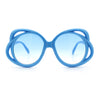 Womens Scribble Petal Rim Plastic Round Cute Feminine Sunglasses