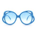 Womens Scribble Petal Rim Plastic Round Cute Feminine Sunglasses