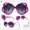 Womens Scribble Petal Rim Plastic Round Cute Feminine Sunglasses