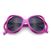 Womens Scribble Petal Rim Plastic Round Cute Feminine Sunglasses