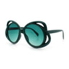 Womens Scribble Petal Rim Plastic Round Cute Feminine Sunglasses