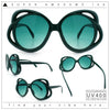 Womens Scribble Petal Rim Plastic Round Cute Feminine Sunglasses