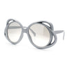 Womens Scribble Petal Rim Plastic Round Cute Feminine Sunglasses