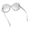 Womens Scribble Petal Rim Plastic Round Cute Feminine Sunglasses
