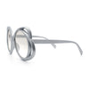 Womens Scribble Petal Rim Plastic Round Cute Feminine Sunglasses