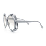 Womens Scribble Petal Rim Plastic Round Cute Feminine Sunglasses