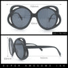 Womens Scribble Petal Rim Plastic Round Cute Feminine Sunglasses