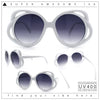 Womens Scribble Petal Rim Plastic Round Cute Feminine Sunglasses