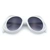 Womens Scribble Petal Rim Plastic Round Cute Feminine Sunglasses