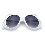 Womens Scribble Petal Rim Plastic Round Cute Feminine Sunglasses