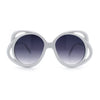Womens Scribble Petal Rim Plastic Round Cute Feminine Sunglasses