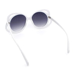 Womens Scribble Petal Rim Plastic Round Cute Feminine Sunglasses