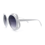 Womens Scribble Petal Rim Plastic Round Cute Feminine Sunglasses