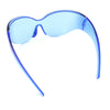 Oversized High Temple Wrap Around Shield Rimless Futurism Sunglasses