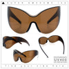 Oversized High Temple Wrap Around Shield Rimless Futurism Sunglasses