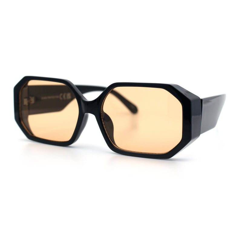 Retro Octagonal Dimensional Plastic Thick Temple Fashion Sunglasses