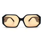 Retro Octagonal Dimensional Plastic Thick Temple Fashion Sunglasses