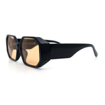 Retro Octagonal Dimensional Plastic Thick Temple Fashion Sunglasses