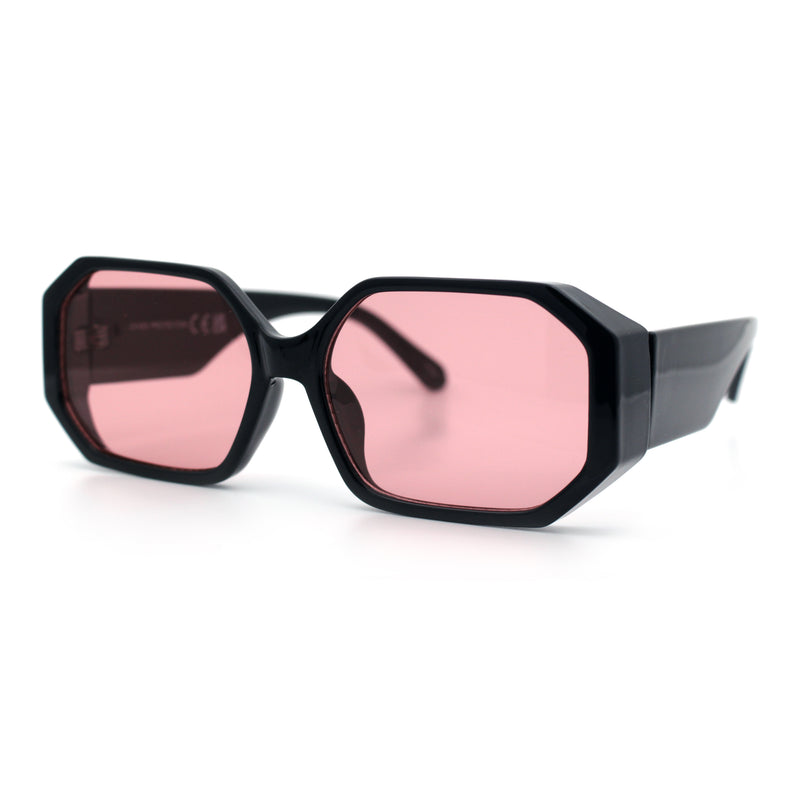 Retro Octagonal Dimensional Plastic Thick Temple Fashion Sunglasses
