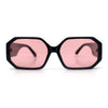 Retro Octagonal Dimensional Plastic Thick Temple Fashion Sunglasses
