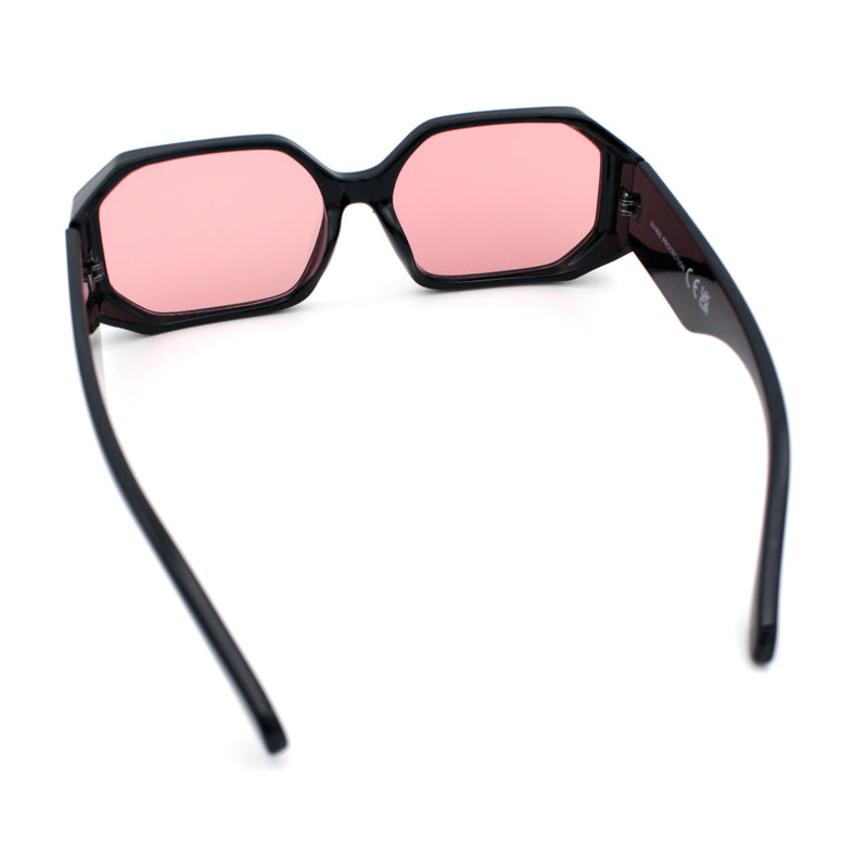 Retro Octagonal Dimensional Plastic Thick Temple Fashion Sunglasses