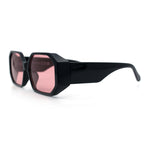Retro Octagonal Dimensional Plastic Thick Temple Fashion Sunglasses