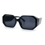Retro Octagonal Dimensional Plastic Thick Temple Fashion Sunglasses