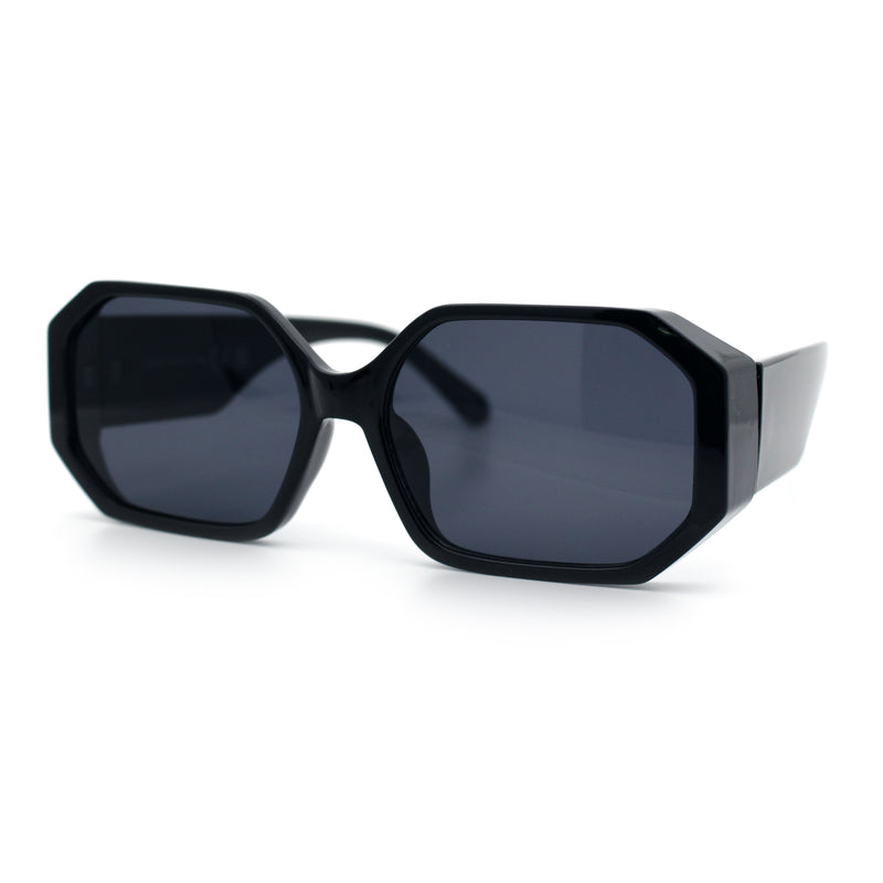 Retro Octagonal Dimensional Plastic Thick Temple Fashion Sunglasses