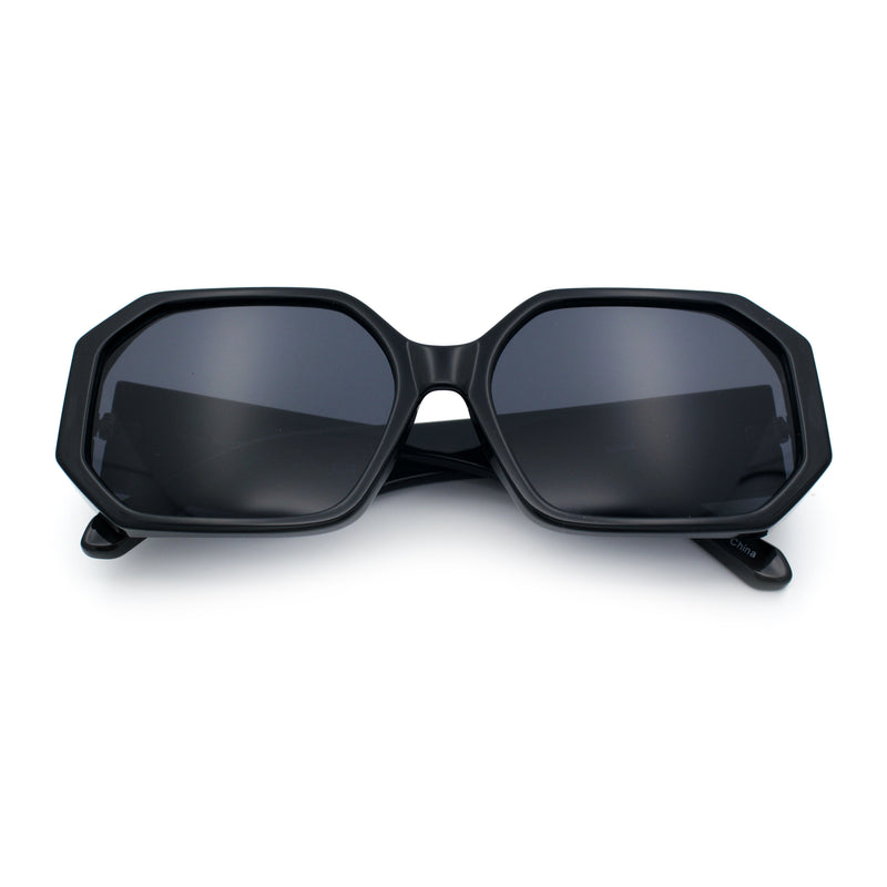 Retro Octagonal Dimensional Plastic Thick Temple Fashion Sunglasses