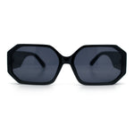 Retro Octagonal Dimensional Plastic Thick Temple Fashion Sunglasses