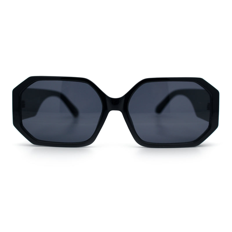 Retro Octagonal Dimensional Plastic Thick Temple Fashion Sunglasses