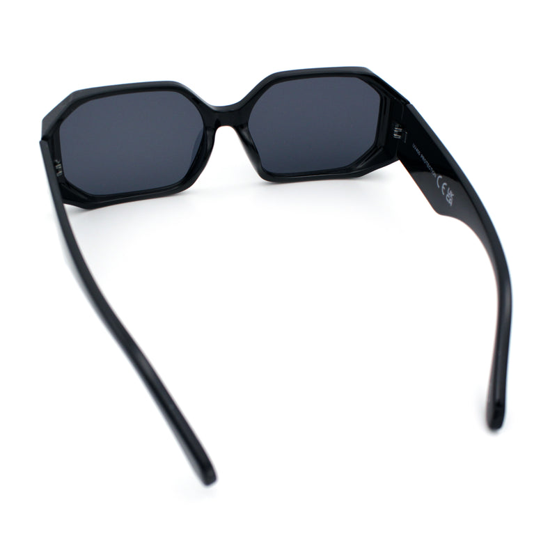 Retro Octagonal Dimensional Plastic Thick Temple Fashion Sunglasses