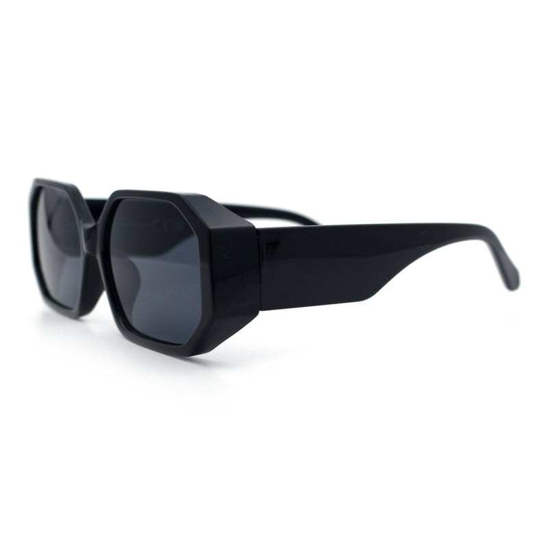 Retro Octagonal Dimensional Plastic Thick Temple Fashion Sunglasses