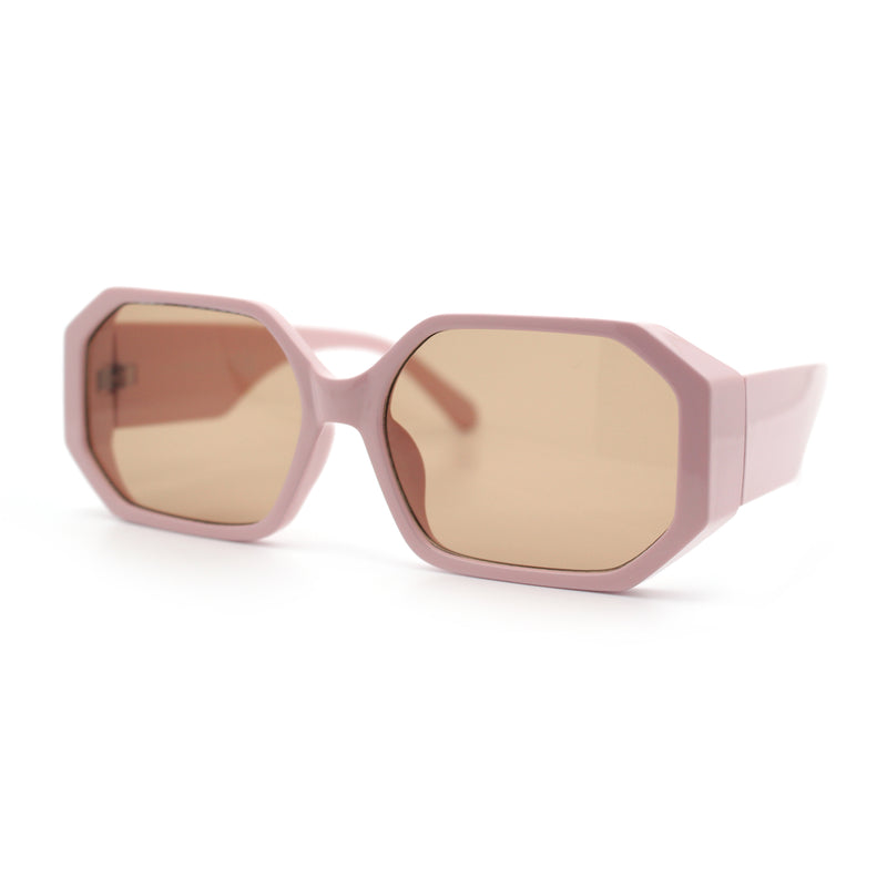 Retro Octagonal Dimensional Plastic Thick Temple Fashion Sunglasses