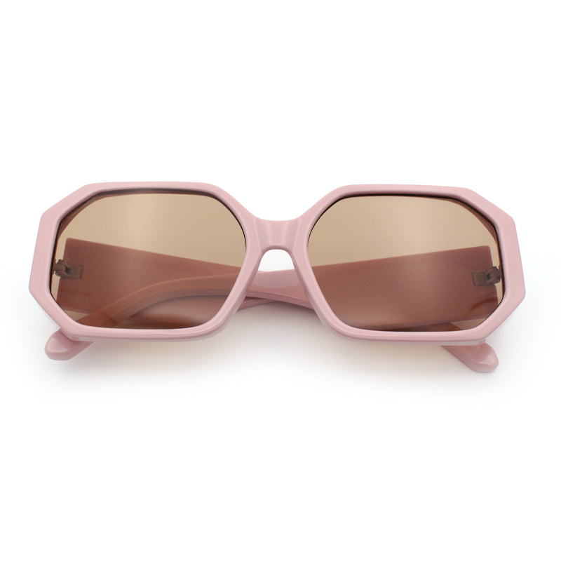 Retro Octagonal Dimensional Plastic Thick Temple Fashion Sunglasses