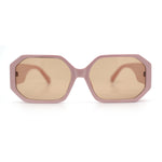 Retro Octagonal Dimensional Plastic Thick Temple Fashion Sunglasses