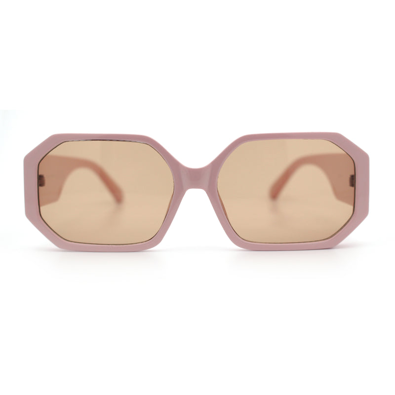 Retro Octagonal Dimensional Plastic Thick Temple Fashion Sunglasses