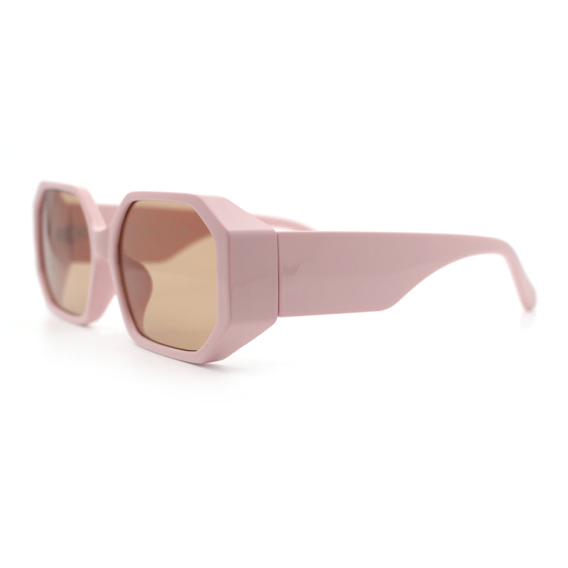 Retro Octagonal Dimensional Plastic Thick Temple Fashion Sunglasses