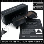 Retro Octagonal Dimensional Plastic Thick Temple Fashion Sunglasses