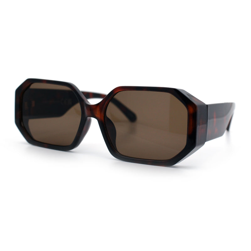 Retro Octagonal Dimensional Plastic Thick Temple Fashion Sunglasses
