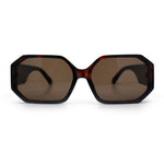 Retro Octagonal Dimensional Plastic Thick Temple Fashion Sunglasses