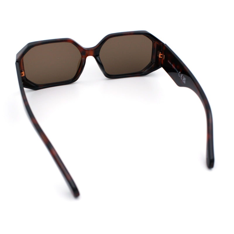 Retro Octagonal Dimensional Plastic Thick Temple Fashion Sunglasses