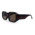 Retro Octagonal Dimensional Plastic Thick Temple Fashion Sunglasses