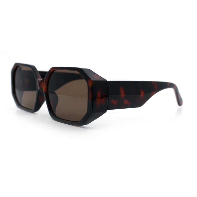 Retro Octagonal Dimensional Plastic Thick Temple Fashion Sunglasses